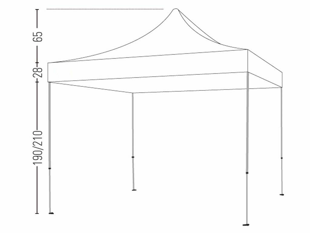 Gazebo richiudibile pieghevole 3 X 3 PVC Bianco impermeabile Market