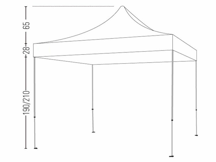 Gazebo richiudibile pieghevole 3 X 3 PVC Bianco impermeabile Market