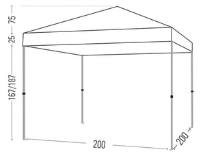 Gazebo richiudibile pieghevole 2 X 2 PVC Bianco impermeabile Easy