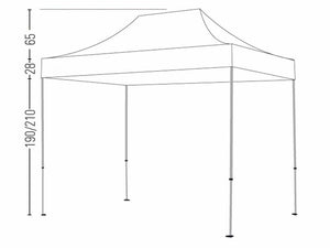 Gazebo richiudibile pieghevole 2 X 3 PVC Bianco impermeabile Market