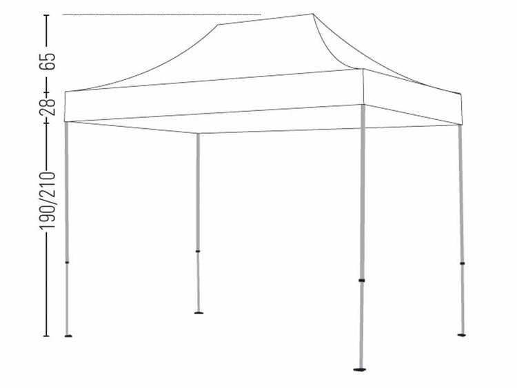 Gazebo richiudibile pieghevole 2 X 3 PVC Bianco impermeabile Market