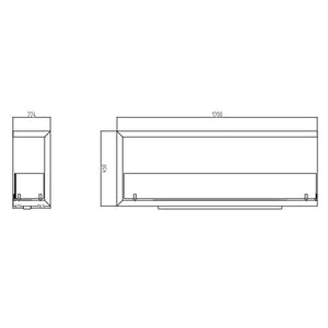 Camino a Bioetanolo da Incasso ad angolo 120x22,4x45 cm Sutri 120 DX Nero