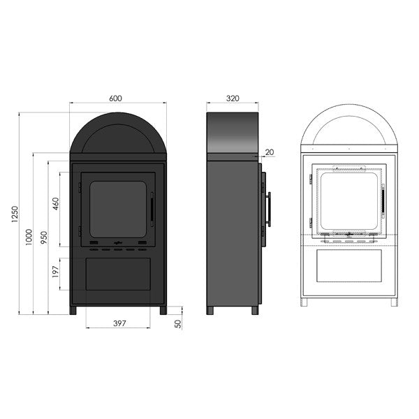 INCOZA 2 - Biocamino da pavimento freestanding