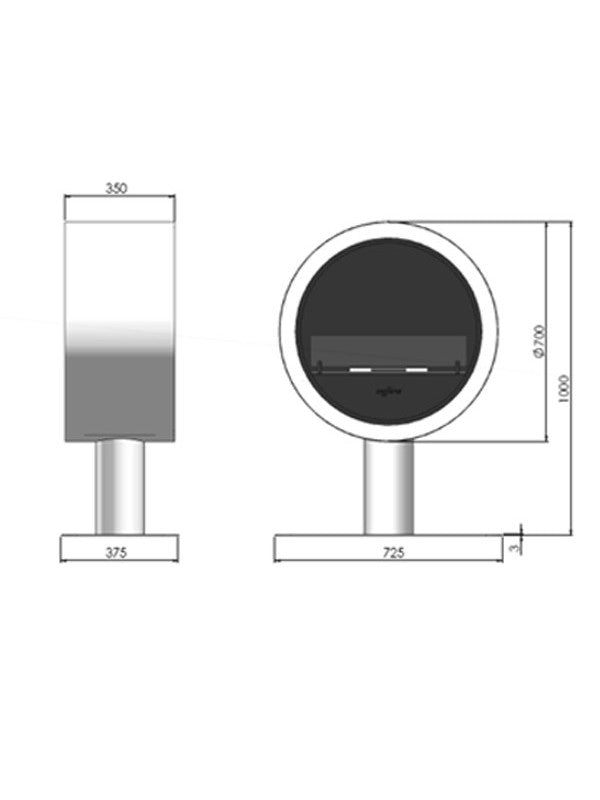 INCYRCLE STAND - Biocamino Da Pavimento Freestanding, colori vari colore Bianco