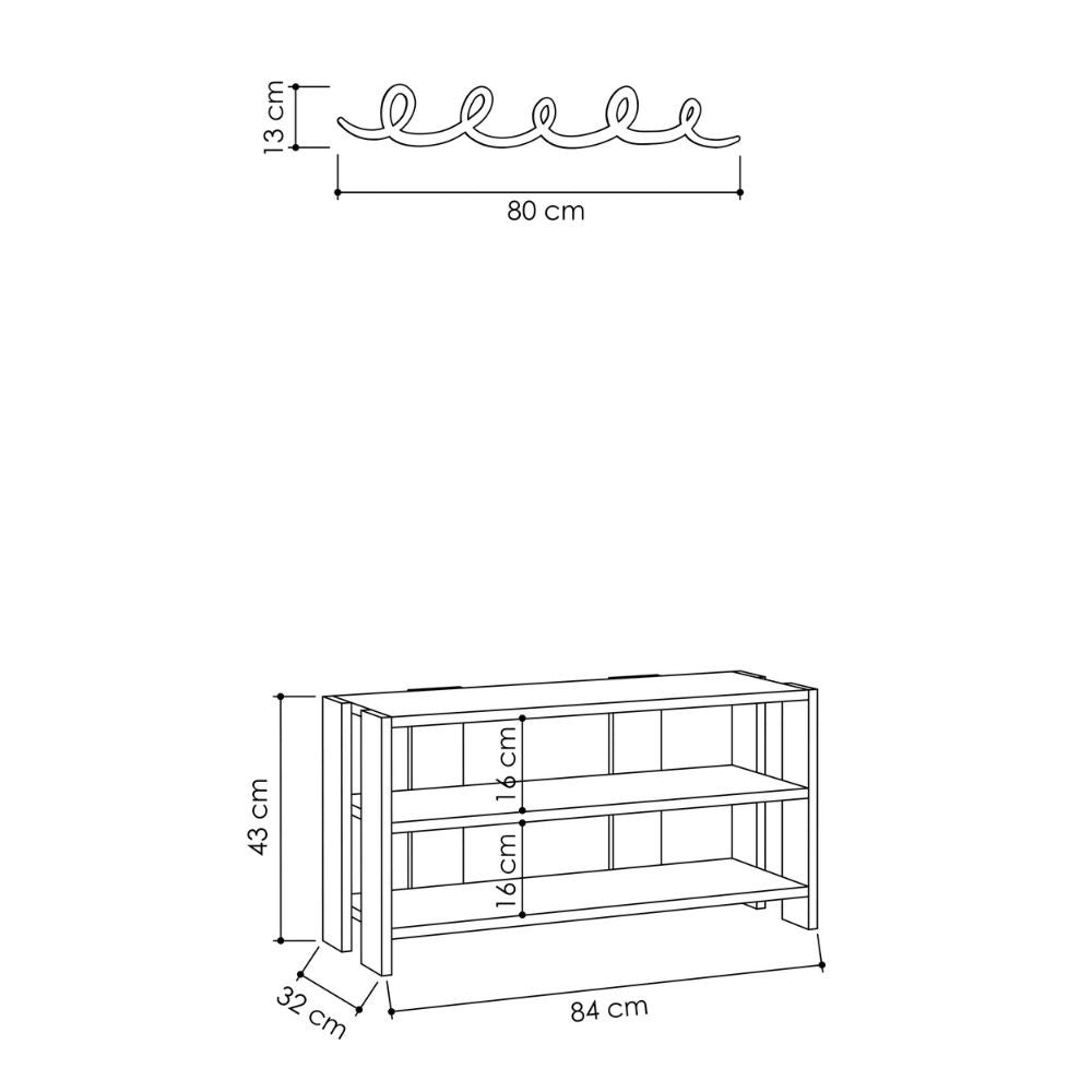 Mobile Ingresso con Scarpiera e Appendiabiti 84x32x43 cm in MDF Tono Bianco