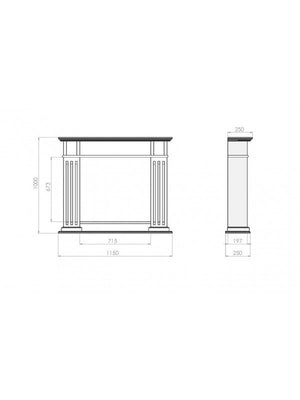 Biocamino freestanding da pavimento camino a bioetanolo INPORTAL 1 nero/bianco colore Bianco