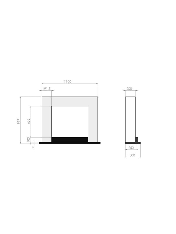 Biocamino Freestanding Da Pavimento Camino A Bioetanolo Bianco Mod. INPORTAL 2