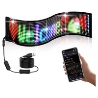 Trade Shop - Insegna A Led Programmabile Controllo App Bluetooth A Scorrimento Usb Pieghevole Auto         