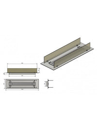 INSERT - Bruciatore/Inserto a bioetanolo da incasso con 2 vetri Cm 100 -Bruciatore Lineare 80cm / Capienza 2L - 16