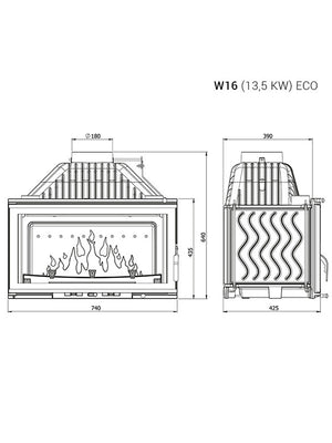 Inserto Stufa A Legna energia W16 (13,5 KW) ECO