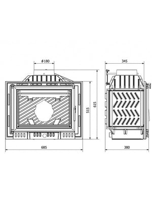 Inserto Stufa A Legna - W6 (10,1 KW) ECO