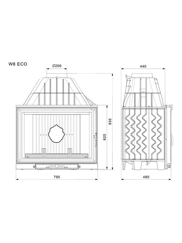 Inserto Stufa A Legna - W8 (17,5 KW) ECO