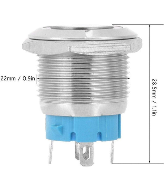 Interruttore A Pulsante A 4 Pin 22mm Con Segnale Luminoso Di Alimentazione Verde         