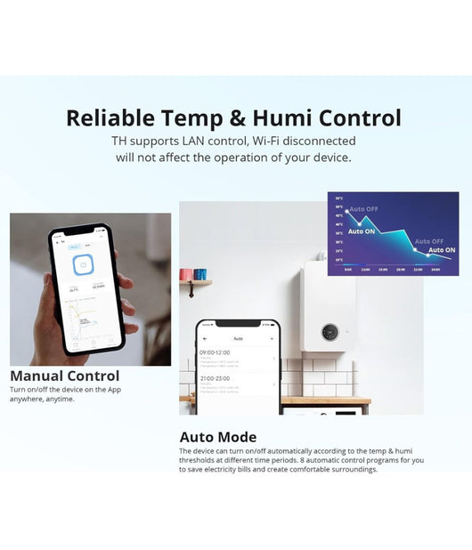 Interruttore Di Rilevamento Temperatura Umidità  Thr316 Th Origin Smart Wifi Sonoff         