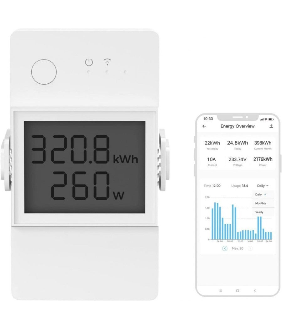 Interruttore Intelligente D'à©lite Misuratore Consumo Potenza 20a Sonoff Powr320d         