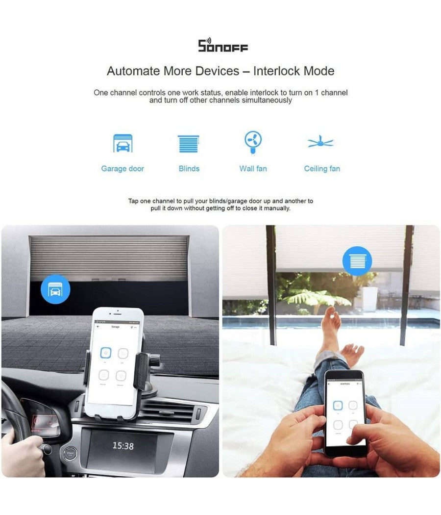 Interruttore Intelligente Sonoff 4chr3 Wi-fi Smart Switch A 4 Canali Alexa Google         