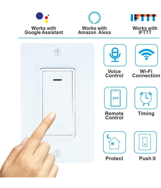 Interruttore Luci Smart Wifi Compatibile Con Alexa Google Ifttt Controllo Vocale         