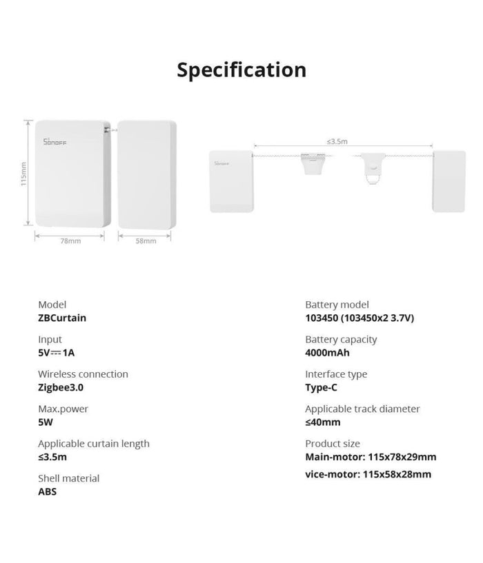 Interruttore Motore Per Tende Zigbee Automazione Domotica Smart Sonoff Zbcurtain         