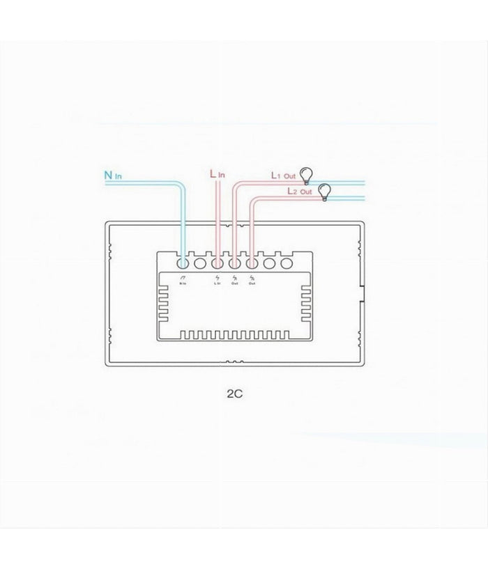 Interruttore Sonoff Smart 2 Canale Controller Wifi Placca Touch Domotica T2us2c         