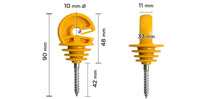 Kit completo recinto elettrico con 1 x Elettrificatore 220V + 1 x Filo 1000 MT 6 Mm² + 200pz isolatori per pali legno