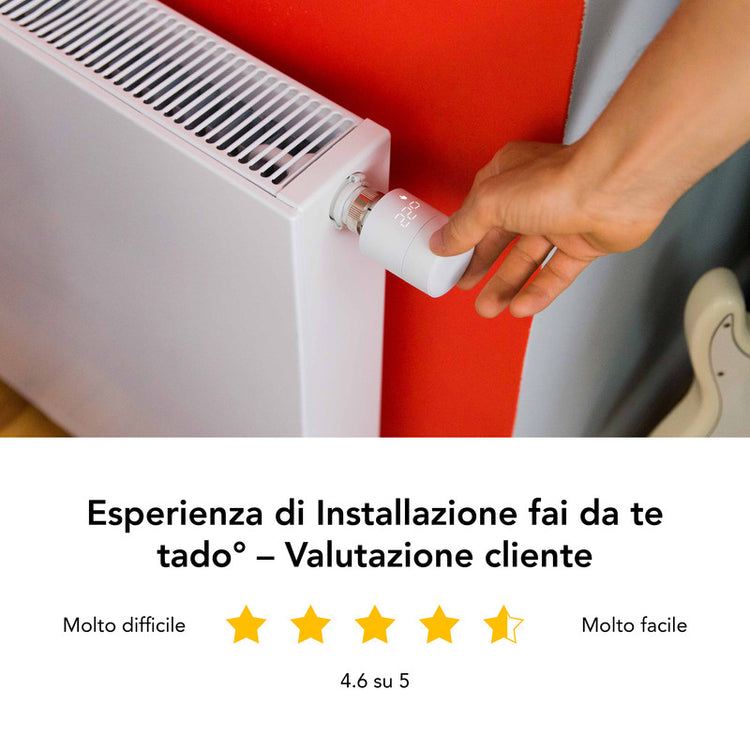 TADO° Valvola termostatica kit di base V3+ Valvola termostatica smart  Controllo tramite app impianto centralizzato