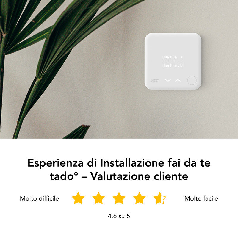  TADO° termostato kit di base V3+ Termostato Intelligente Wireless Compatibile con Alexa e Google Assistant Bianco 