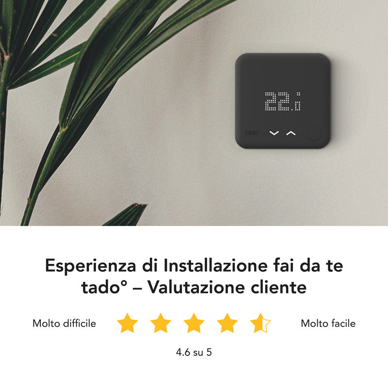  TADO° termostato kit di base V3+ Termostato Intelligente Wireless Compatibile con Alexa e Google Assistant Nero 