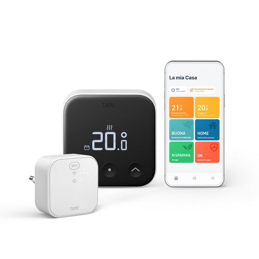 Tado Termostato Intelligente Cablato X kit di base, Controllo della temperatura, Wi-fi, Matter, Assistenti vocali google e alexa 