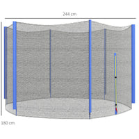 Rete di Protezione per Trampolini a 6 Pali con Ingresso con Cerniera Ø244x180 cm in PE Nero e Blu