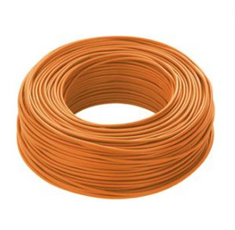 Cavo elettrico cordina unifilare fs17 sezione 1,5mmq colore arancione 100 metri