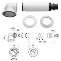 Kit base scarico fumi c13x coassiale 60/100mm bianco bosch 7738112499