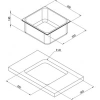 Lavello in acciaio inox rettangolare mm 320x350 altezza cm 15