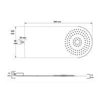 Wall kit a parete da incasso a muro acciaio inox + soffione doccia a parete acciaio inox punta tonda con cascata