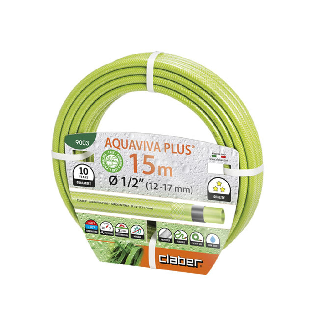 Claber 9003 tubo irrigazione aquaviva plus 1/2 (12-17 mm) 15 metri