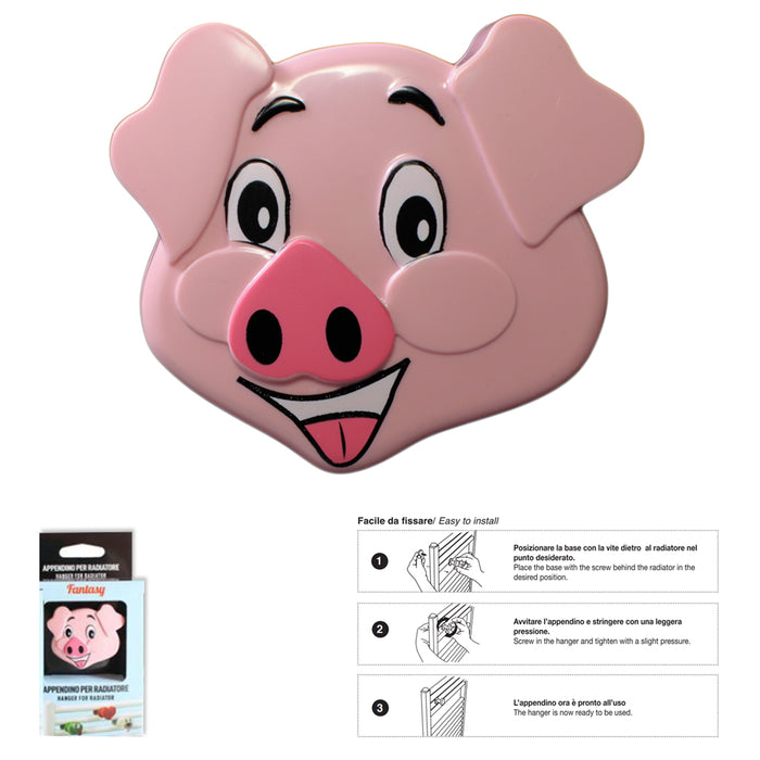 Pika' appendino per radiatori universale fantasy maialino piggy