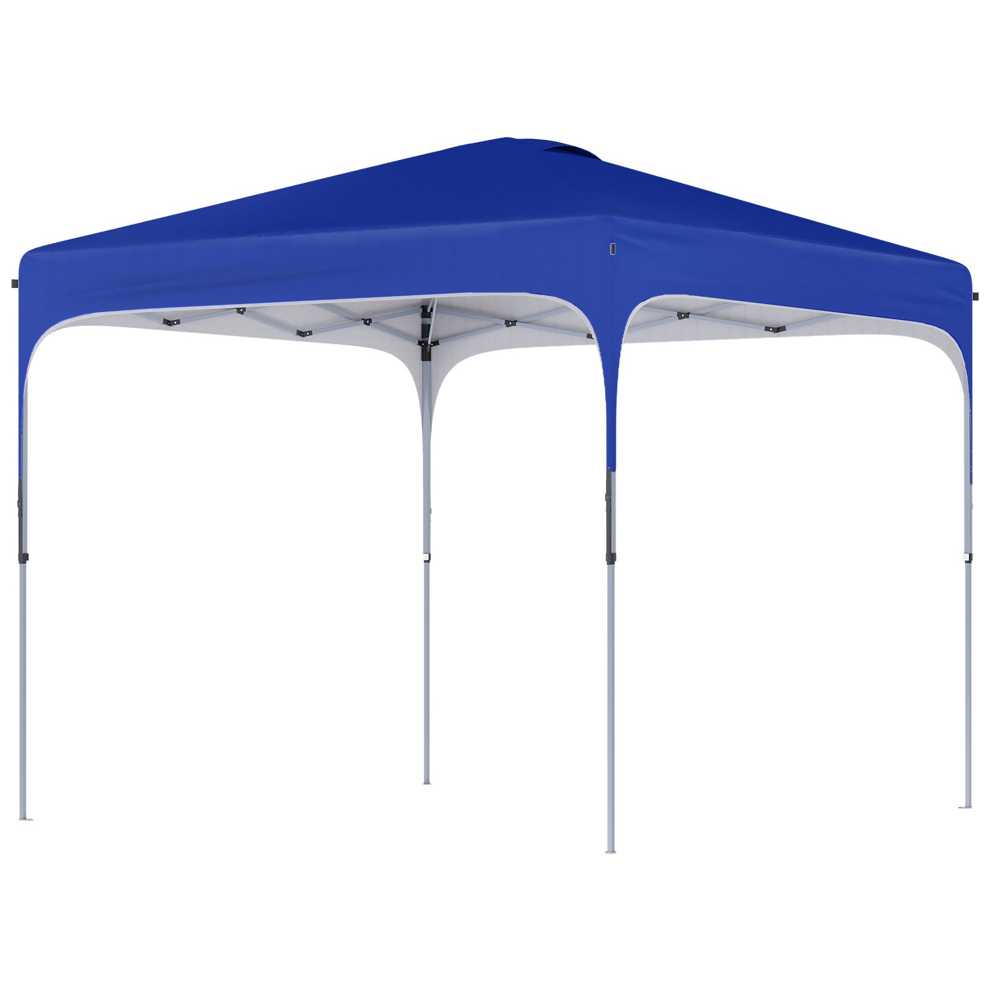 Gazebo Pieghevole 2.5x2.5 m con Altezza Regolabile Sacchetti di Sabbia e Borsa con Ruote Blu