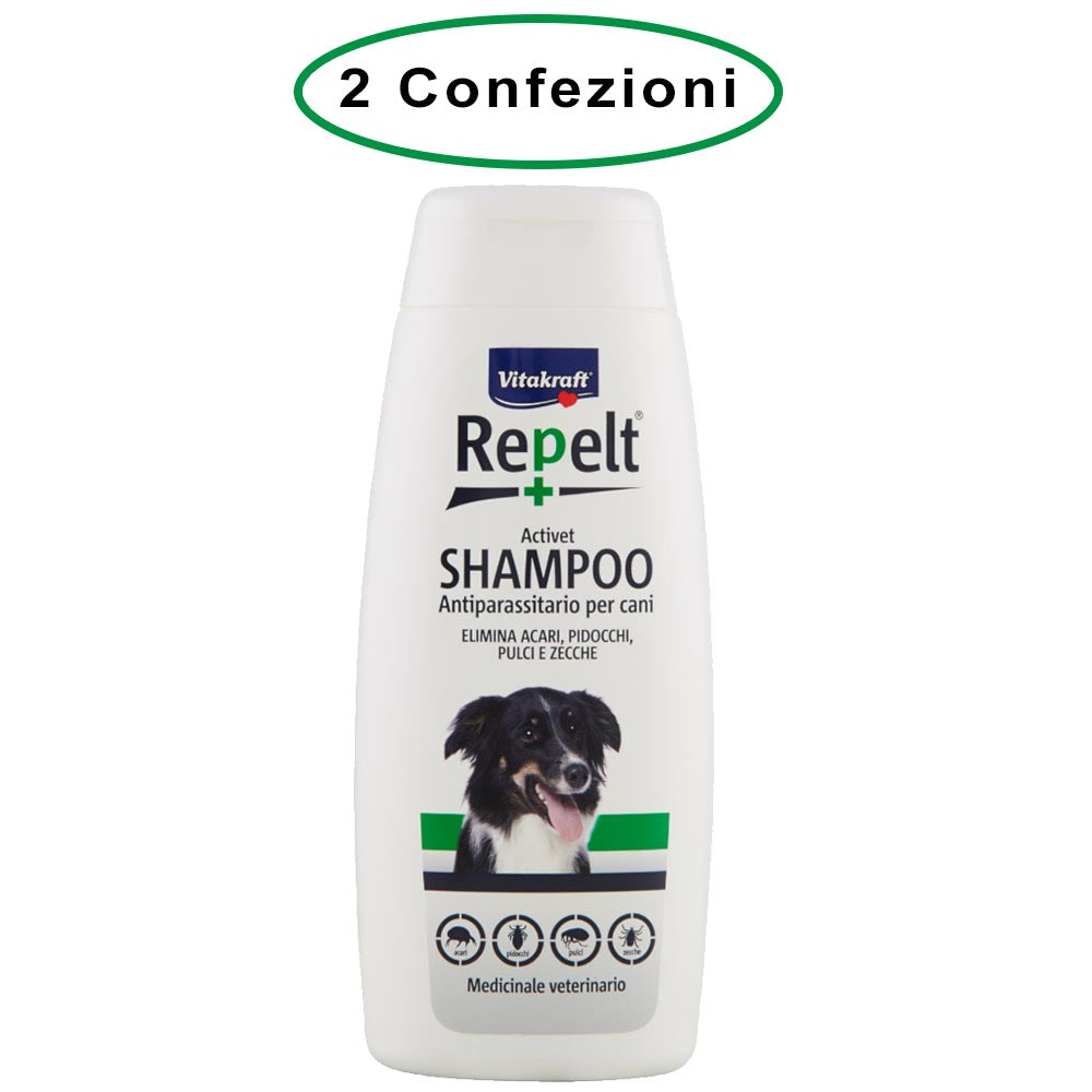 Vitakraft repelt shampoo antiparassitario per cani 2 confezioni da 250 ml