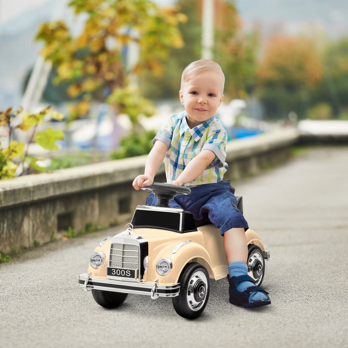 Macchina Elettrica per Bambini 6V con Licenza Mercedes 300S Beige