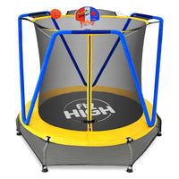 Jumpoo - Trampolino elastico per bambini da 170cm tappeto elastico completo di rete di sicurezza e morbido pad imbottito - Carico max 55kg 