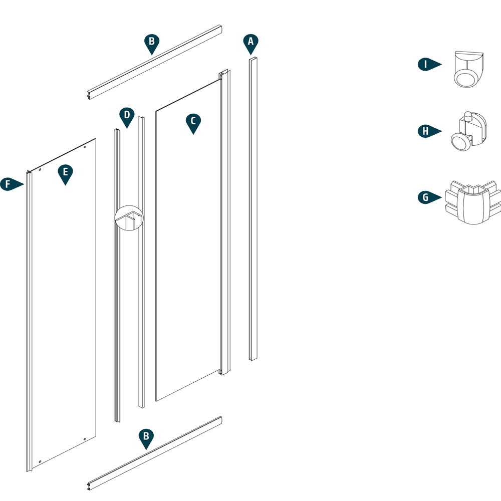 Ogomondo box cabina doccia angolare corner due ante scorrevoli cristallo temprato trasparente *** misure 66.5-69.5x66...