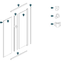 Ogomondo box cabina doccia angolare corner due ante scorrevoli cristallo temprato trasparente *** misure 76.5-79.5x76...