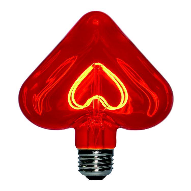 Lampadina Led rossa con led a forma di cuore