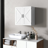 Pensile da Bagno 2 Ante 60x30x60 cm in Legno Bianco