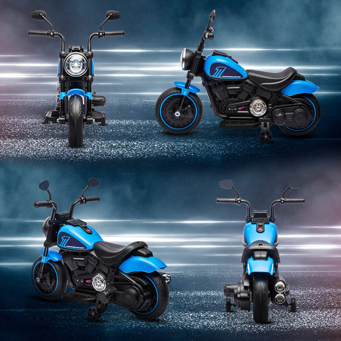 Moto Elettrica per Bambini 6V Blu e Nero