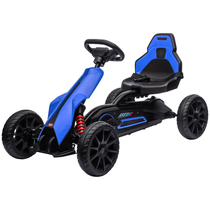 Go Kart a Pedali per Bambini 100x58x58,5 cm Ruote in EVA Blu