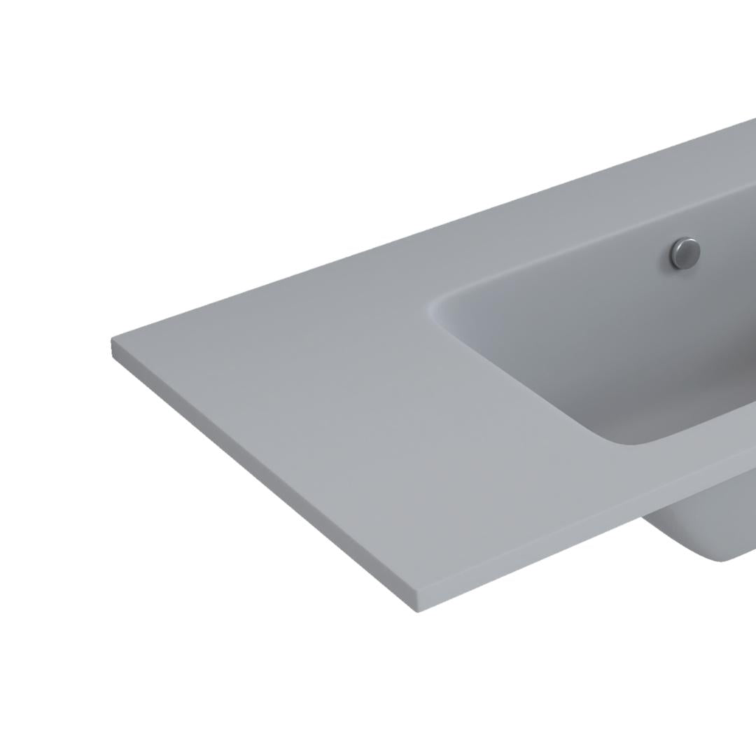 Lavabo ad incasso mineral marmo colore grigio cenere mobile composizione bagno *** misure 61x46 cm, confezione 1