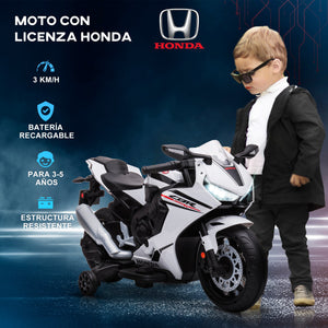 Moto Elettrica per Bambini con Licenza Honda CBR 1000RR 6V Velocità 3km/h Bianco