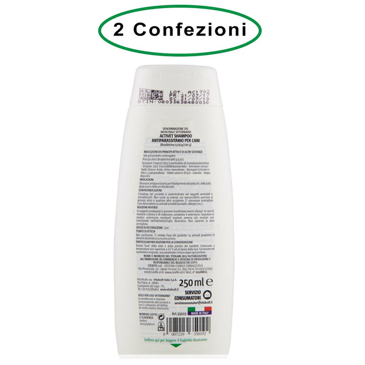 Vitakraft repelt shampoo antiparassitario per cani 2 confezioni da 250 ml