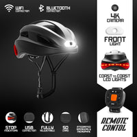 TiVe - Casco da bici smart con fotocamera 4k integrata, wifi, bluetooth, luce led, controllo vocale e comandi a distanza