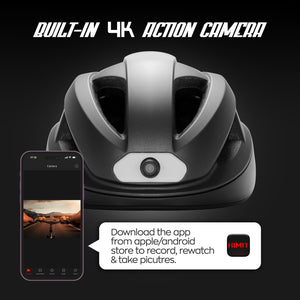 TiVe - Casco da bici smart con fotocamera 4k integrata, wifi, bluetooth, luce led, controllo vocale e comandi a distanza
